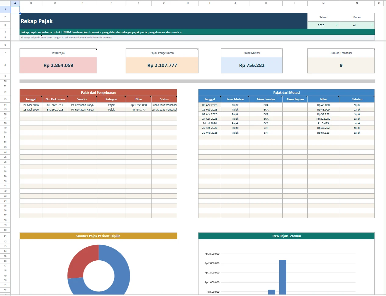 Rekap Pajak Finance Tracker Pro